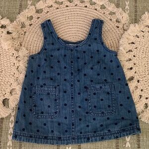 3-6M Old Navy Blue Chambray Polka Dot Tank Dress